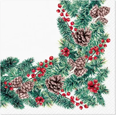 Produktbild von 3-lagige Servietten Winterzweige 33cmx33cm 20 Stück.