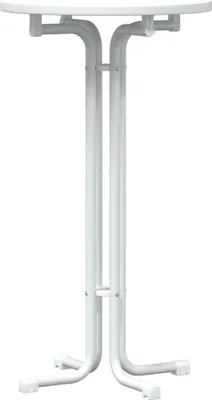 Produktbild von vidaXL Bartisch Weiß Ø60x110 cm Holzwerkstoff und Stahl