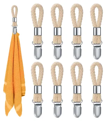 Produktbild von 8 Handtuchclips zum Aufhängen, Handtuchhalter mit Schlaufen