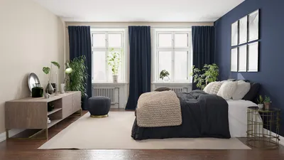 Verdunklungsvorhang Uni, Blau, 245x140 cm, 1 Stück