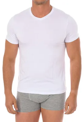Imagen del producto de Camiseta interior masculina de bambú con mangas cortas, modelo Q603