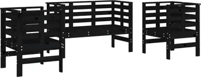 Imagen del producto de vidaXL Juego de jardín de 3 piezas, color , madera maciza de pino