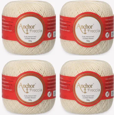 Produktbild von 4x Anchor Freccia 20 – Baumwollgarn zum Häkeln (Farbe 06650)