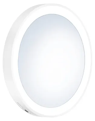 Produktbild von Kosmetikspiegel - Ø 12 cm - Weiß - Kunststoff - mit LED-Beleuchtung