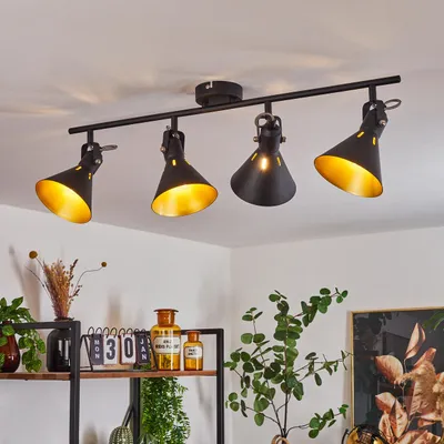Produktbild von Pratomagno »Pratomagno« Deckenlampe, Metall, Schwarz/Goldfarben