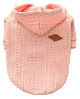Image de Pull pour chien avec fermeture éclair et capuche, chaud, pour chiens et chats, taille M, couleur rose