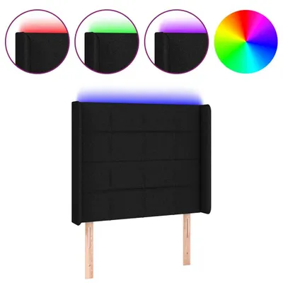 Produktbild von vidaXL LED Kopfteil Schwarz 93x16x118/128 cm Stoff