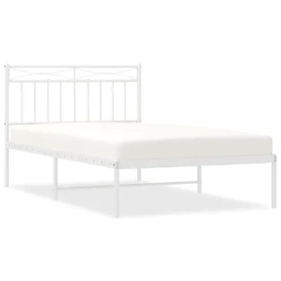 Produktbild von vidaXL Bettgestell mit Kopfteil Metall Weiß 107x203 cm