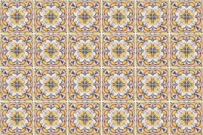 Produktbild von Fliesenaufkleber 15x15 cm – 24 Stück – Selbstklebend – Wasserfest – Pflegeleicht – Hitzebeständig – Für Küche & Bad – Florale Ornamente im Netz