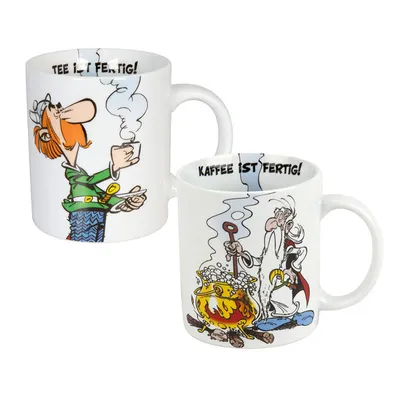 Produktbild von Könitz Porzellan Becher Set Asterix 2teilig Kaffeetassen Teetassen 300 ml tolle Geschenkidee