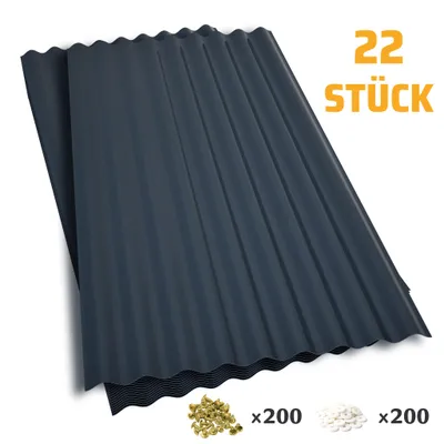 Produktbild von 22x Profilplatte 13m² Wellplatte PVC Dachplatte Dach Platten Kunststoffplatte