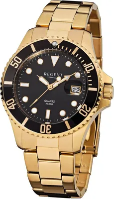 Regent F-370 Herrenuhr Quarz Goldfarben/Schwarz 1