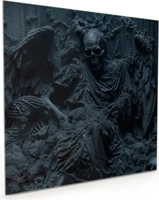 Produktbild von Küchenrückwand Spritzschutz Glas mit Motiv Skeletthüter 40 x 40 cm