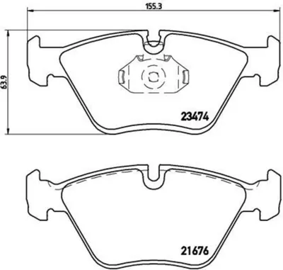 Produktbild von Brembo Bremsbelagsatz, Scheibenbremse Vorderachse P 06 042