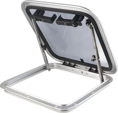 Image de Fenêtre d'aération pour bateau 410 x 410 mm, carrée, hublot coulissant, lucarnes, échappement pour camping-cars de plaisance d'une épaisseur de 3 à 23 mm