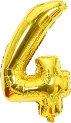 Zdjęcie produktu dla Balonik foliowy nr 4, złoty, 102 cm – Cakesicq