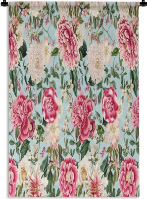 Produktbild von MuchoWow® Wandteppich Wandbehang Blumen - Collage - Farben 60x90 cm Tapisserie Dekoration Wandtuch - Foto-Teppich - Abwaschbar