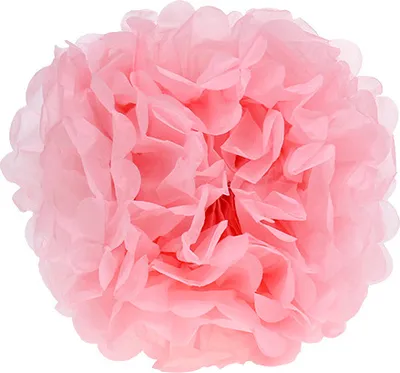 Produktbild von Pompom Papier Hellrosa Ø30cm 5 Stück Partydeko