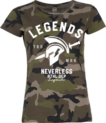 Produktbild von Damen Camo-Shirt Sparta Legends Gym Athletics Sport Fitness Camouflage T-Shirt Tarnmuster Neverless® schwarz L