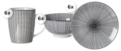 Produktbild von Frühstücks Set 18 tlg. Takeo Stripes