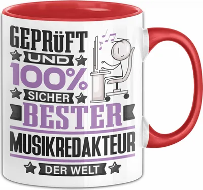 Produktbild von Musikredakteur Geschenk Lustiger Spruch für Musikredakteur Geschenkidee Bester Musikredakteur Der Welt (Rot)