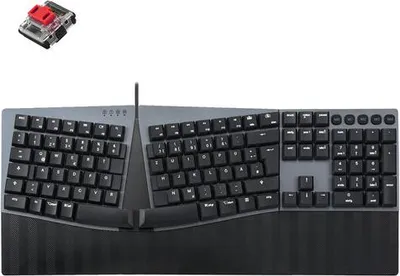 Produktbild von Perixx PERIBOARD-535 DE RD, ergonomische mechanische USB Tastatur (rote Taster)
