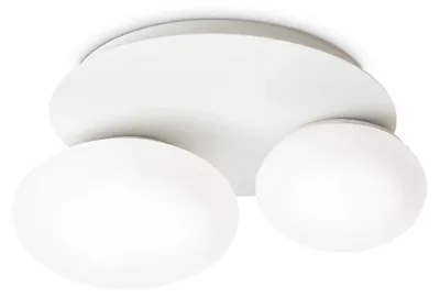Produktbild von Zeitgenössische Deckenleuchte Ninfea Metall Weiß 2 Lichter Gx53 9W 3000K Warmes Licht