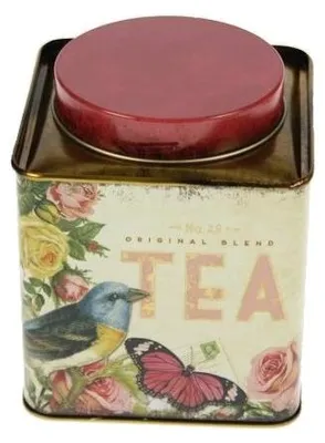 Imagen del producto de Meander, caja decorativa para té, diseño "Vogel", colección "Nostalgia", 12,5 x 10,5 x 10,5 cm