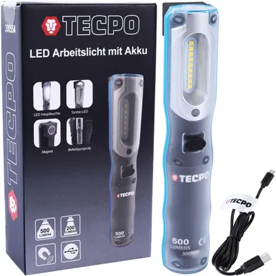 Produktbild von LED Akku Handlampe 500 Lumen + USB Kabel