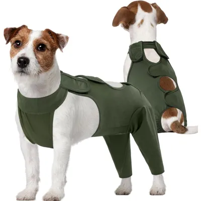 Produktbild von Hundebody Nach OP Erholungsanzug für Kastration & Wundschutz Militärgrün S