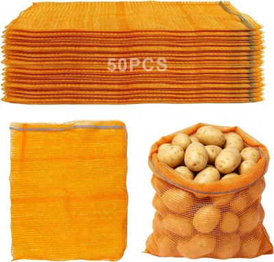 Immagine prodotto di 50 sacchetti per frutta, 40x60 cm, sacchetti a rete con cerniera, sacchetti a rete in mesh, sacchetti a rete riutilizzabili, sacchetti per patate, sacchetti a rete in plastica