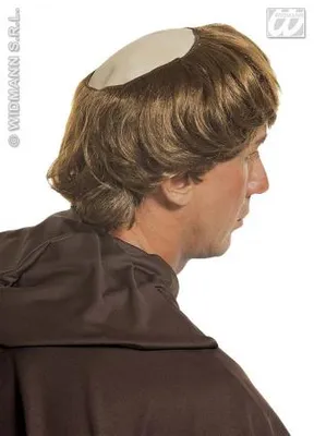 Produktbild von Halbglatze Braun Priester Tonsur Hochwertige Mönch Glatzen Perücke Klosterbruder