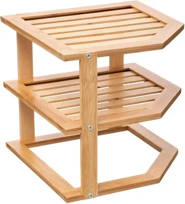 Produktbild von PolkaHome® Eckregal aus Bambus für die Küche, natur