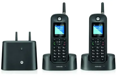 Zdjęcie produktu dla Telefon stacjonarny bezprzewodowy dalekiego zasięgu zestaw 2 szt Motorola O202 czarny