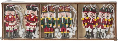 Produktbild von 54 Stück Nussknacker 6cm Holzanhänger Christbaumschmuck Weihnachtsanhänger Deko