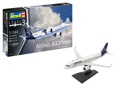Produktbild von Revell Airbus A320neo, Flugzeug, Montagesatz, 1:144, Airbus A320neo, Unisex, 38 Stück(e)