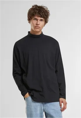 Produktbild von Urban Classics Mock Neck Langarm-t-shirt Schwarz M Mann Schwarz M