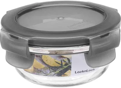 Zdjęcie produktu dla Neuerts Vorteilset: 2 x  LocknLock  oven glass 130ml Ø 100 x 50 mm, Deckelfarbe grau LLG812G und Geschenk + Spende