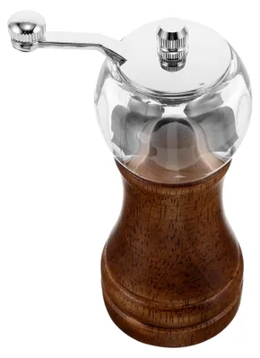 Produktbild von Pfeffermühle mit Keramikmahlwerk und Edelstahl, modernes Küchenzubehör aus transparentem Acryl