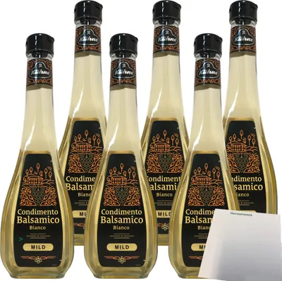 Produktbild von Kühne Essig Condimento Balsamico Bianco weißer Balsamico mild 6er Pack (6x500ml Flasche) + usy Block