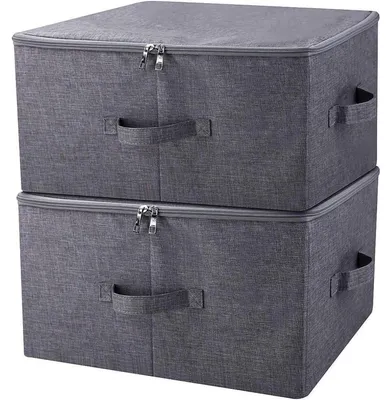 Imagen del producto de Cesta organizadora plegable, para guardar ropa, color y gris