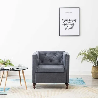 Produktbild von Grauer Sessel aus Stoff für Wohnzimmer, Büro und Schlafzimmer