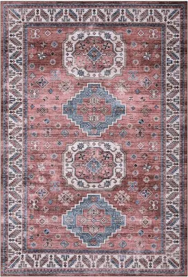 Produktbild von Famanu Teppich Vintage Boho Tribal - Rostfarben - 80 x 150 cm
