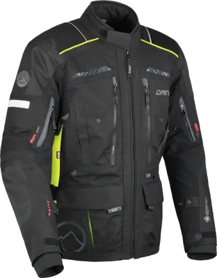 Produktbild von DANE Hornum wasserdichte Motorrad Textiljacke, schwarz/gelb, M