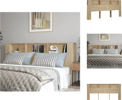 Immagine prodotto di vidaXL Testata con ripiani in rovere Sonoma 220x18,5x104,5 cm - Testate e piedi