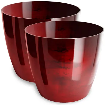 Produktbild von Set aus 2 Glänzenden Kunststoff-Blumentöpfen von 18 cm