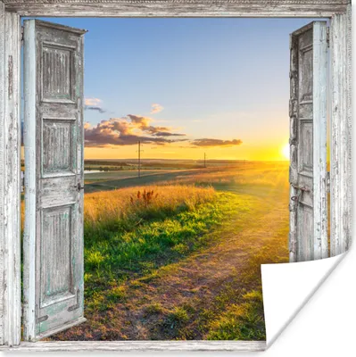 Produktbild von MuchoWow® Poster Aussicht - Landschaft - Landschaft - Sonne 75x75 cm - Wand Dekoration