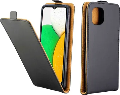 Produktbild von König Design Hülle kompatibel mit Samsung Galaxy A03 Core Kunstleder Handyhülle - Handy Case Schwarz