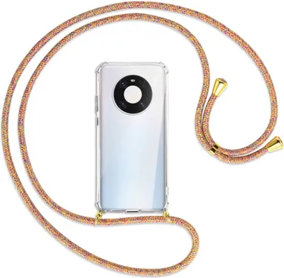 Produktbild von Handykette Backcover-Schutzhülle mit Band (Metall goldfarben) für Huawei Mate 40 Pro - Rainbow