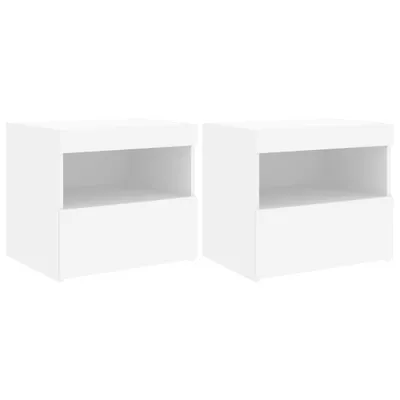 Obrázek produktu pro Noční stolky s LED osvětlením 2 ks bílé 50 x 40 x 45 cm